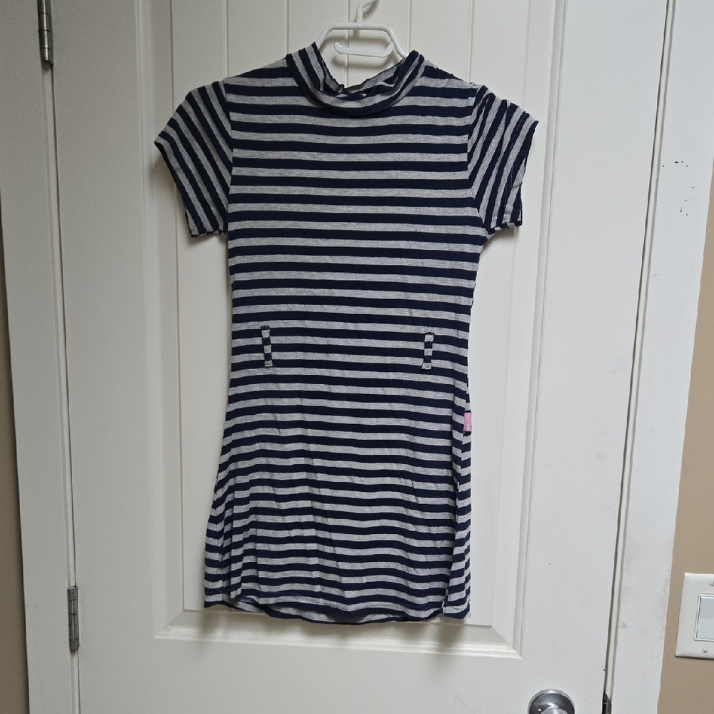 Boogy Woogy Children Blue and Gray Cotton striped dress shirt short sleeve